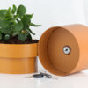 Castell Deco - Caja de seguridad en forma de Maceta, Camuflada con llave, 3 Colores. (Marrón)