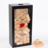 Castell Deco - Colector de Corcho de Vino, Tapones de Botella, Caja de Recogida de tapas y corchos. Fabricado en Madera real y vidrio. (Corto)