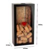 Castell Deco - Colector de Corcho de Vino, Tapones de Botella, Caja de Recogida de tapas y corchos. Fabricado en Madera real y vidrio. (Corto)