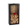 Castell Deco - Colector de Corcho de Vino, Tapones de Botella, Caja de Recogida de tapas y corchos. Fabricado en Madera real y vidrio. (Corto)